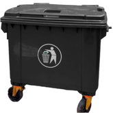 Contenedor de Basura 1100 litros Negro HDPE